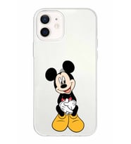 Apple iPhone 12 Mini Uyumlu Kapak Mickey Mouse Tasarımlı Şeffaf Silikon Kılıf