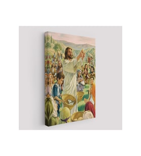 Rab İsa Binlerce Kişiyi Birkaç Ekmek ve Balıkla Doyurur Tablo Jesus Christ-6386