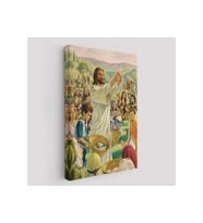 Rab İsa Binlerce Kişiyi Birkaç Ekmek ve Balıkla Doyurur Tablo Jesus Christ-6386