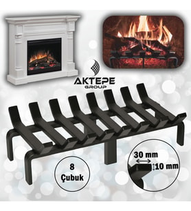 Şömine Izgarası 8 Çubuklu 48 cm x 32 cm Ekstra Dar Gözlü Izgara