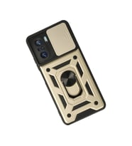 Xiaomi Poco F3 Kılıf Pars Lens Yüzüklü Silikon - Gold