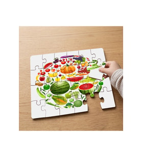 Sebzeler ve Meyveler Tasarımlı 24 Parça Ahşap Çocuk Puzzle MPK0755