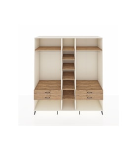 Kronos Dolap 10 Raflı 4 Çekmeceli 2 Askılı 220x59x243 Aytaşı-Çam/Çam