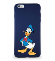 Apple iPhone 6S Plus Soft Premier Kapak Donald Duck-C Tasarımlı Silikon Kılıf - Lacivert (Şeffaf)