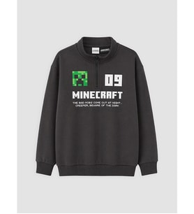 LCW Kids Antrasit Minecraft Baskılı Erkek Çocuk Kalın Sweatshirt