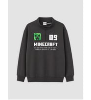 LCW Kids Antrasit Minecraft Baskılı Erkek Çocuk Kalın Sweatshirt