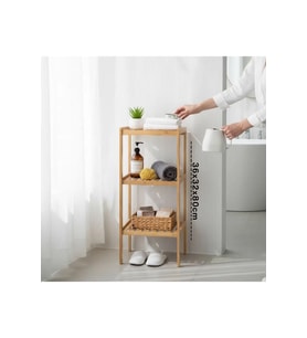 3 Katlı Ahşap Bambu Çok Amaçlı Raf Organizer Seti