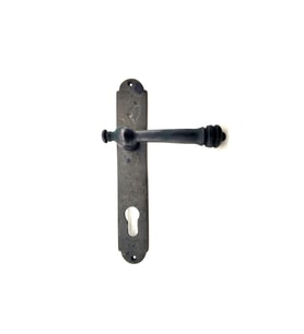 Antika Tarz Dekoratif Pirinç Taşra Banyo Kapı Kolu - 220x35 mm, Oksit TG-V 5513