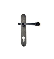 Antika Tarz Dekoratif Pirinç Taşra Banyo Kapı Kolu - 220x35 mm, Oksit TG-V 5513