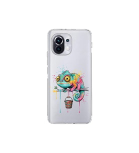 Xiaomi Mi 11 ile Uyumlu Splash Bukalemun Tasarımlı Şeffaf Silikon Kılıf