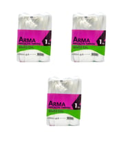 Naksan Arma Şeffaf Naylon 5 lik 30x52 Cm. Bakkaliye Poşeti Torbası - 1 Kg. - Ort. 85 Adet - 3 Paket (Beyaz)