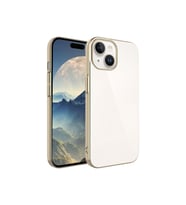 Apple iPhone 15 Uyumlu Kılıf Sert PC Renkli Çerçeveli Zore Riksos Kapak (Gold)