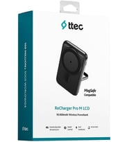ReCharger Pro M LCD 10.000mAh MagSafe Uyumlu PD 20W Stantlı Kablosuz Taşınabilir Hızlı Şarj Aleti/Powerbank 2BB222 Siyah