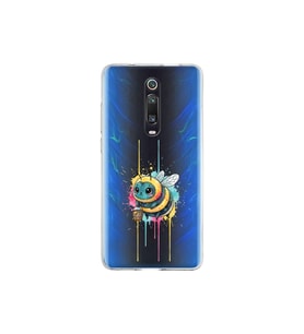 Xiaomi Mi 9T ile uyumlu Splash arı tasarımlı şeffaf silikon kılıf