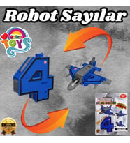 Pocket Morphers 4 Savaş Uçağı - Roboto Dönüşen Sayılar - 4 Numara Robot - Transformers - Robot Sayı (Çok Renkli)