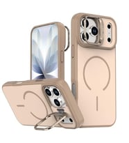 Coverzone iPhone 17 Pro Max ile Uyumlu kilif MagSafe ile uyumlu K?l?f Stand �zellikli M?knat?sl? Flexa Y�z�k Tutuculu IPHONE 17 PRO MAX i�in KILIF Darbe Emici Mat Arka Kapak Koruyucu K?l?f Gold