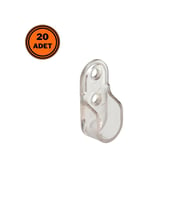 20 Adet Metali Oval Dolap Askı Borusu Flanşı Şeffaf