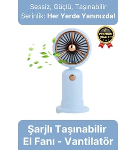 Özel Üretim Taşınabilir Usb Şarjlı Sessiz 2 Kademeli Serinletici Tutmalı Masa El Fanı Vantilatör