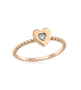 0.04 Karat Pırlantalı Kalp Chocolate Yüzük PY1061-1 (Rose)