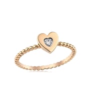 0.04 Karat Pırlantalı Kalp Chocolate Yüzük PY1061-1 (Rose)