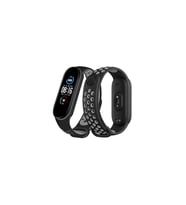 Mi Band 6 Spor Delikli Kordon - Siyah-Gri