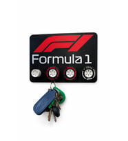 Formula 1 Tasarım Anahtarlık Askılığı – 4 Lastik Anahtarlık + 4 Adet Anahtarlık Zinciri ve Halkası