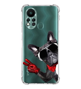 PrintiFy İnfinix Hot 11s Uyumlu Köpek 2 Baskılı Şeffaf Köşe Korumalı Antişok Kılıf