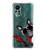 PrintiFy İnfinix Hot 11s Uyumlu Köpek 2 Baskılı Şeffaf Köşe Korumalı Antişok Kılıf