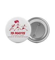 19 Mayıs Atatürkü Anma Çanta Rozeti 20 Adet En Büyük Boy 5.8cm İğneli Broş