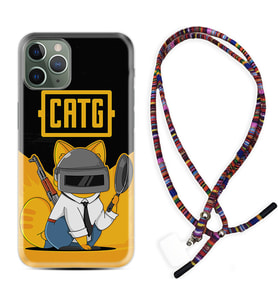 Apple iPhone 11 12 13 14 Pro Max Kılıf Boyun Asklı Rasta Silikon Cat G 1677