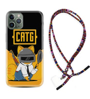 Apple iPhone 11 12 13 14 Pro Max Kılıf Boyun Asklı Rasta Silikon Cat G 1677