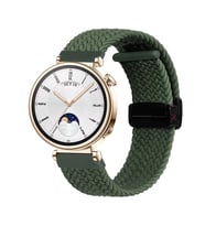 Sneezy Huawei Watch GT 4 41mm İle Uyumlu 18mm FiberLink Manyetik Tokalı Örgü Kordon (Haki)
