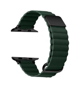 Apple Watch 44mm Uyumlu Kordon PU Deri Bakla Tasarımlı Mıknatıslı KRD-78 Kayış