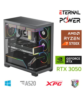 ETERNAL POWER RYZEN 7 5700X 32G DDR4 1TB M.2 RTX3050 A520 T650W