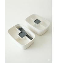 Store Sızdırmaz Lunch Box – 3 Bölmeli Yemek Kabı Öğle Yemeği Kutusu Saklama Kabı BPA İçermez (Beyaz)