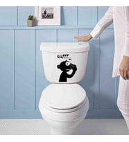 Üfff-Tiksinen Figür Silüeti Klozet Dekoratif Duvar Sticker, Çıkartma