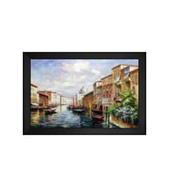 Manzara Temalı Kanvas Tablo 80 x 110 cm Siyah Çerçeve