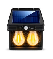 HW 779-2 Solar Hareket Sensörlü Dış Mekan Bahçe Lambası - 2 LED Retro Filamanlı Duvar Apliği