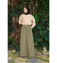 1153-Püsküllü Pantolon Etek Haki