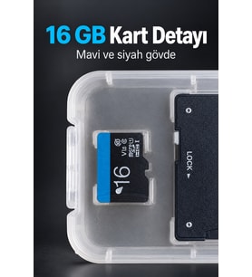 16 GB MicroSD Kart ve SD Adaptör Seti