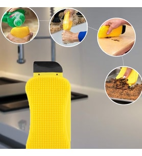 BY NEVSER® Çok Fonksiyonlu Deterjan Hazneli Pratik Bulaşık Yıkama Fırçası