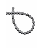 Hematit Doğal Taş Parlak Füme Altıgen Kesim 5x5mm Dizi [AA]
