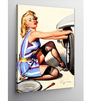 Kanvas Tablo Tamirci Pin Up Kadın