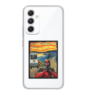 Samsung Galaxy A14 Uyumlu Deadpool Çığlık Tasarımlı Şeffaf Telefon Kılıfı