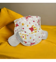 BEZHANE Baby YBB Yıkanabilir Bebek Bezi Cepli Sarı Kırmızı Yıldızlı Desen(3kg-12kg) (Çok Renkli)
