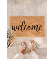 Ortada Welcome Yazılı Kapı Önü Paspası Koko Paspas Dış Kapı Paspası Giriş Paspası