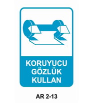 KORUYUCU GÖZLÜK KULLAN İŞ GÜVENLİĞİ UYARI LEVHASI 1 ADET PVC 21 X 29CM