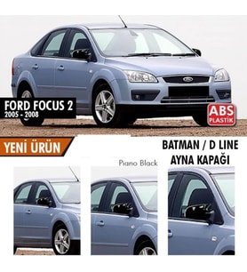 Focus Uyumlu 2 (2005-2008) Batman Yarasa Ayna Kapağı (Parlak Siyah)
