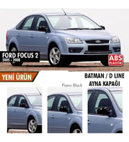 Ford Focus Uyumlu 2 (2005-2008) Batman Yarasa Ayna Kapağı (Parlak Siyah)