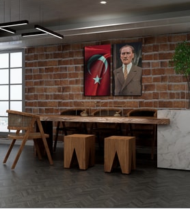Kişiye Özel Türk Bayrağı Ve Mustafa Kemal Atatürk Tasarımlı Kanvas Tablo İkili Set 30x50 cm Yeni İş Hediyesi